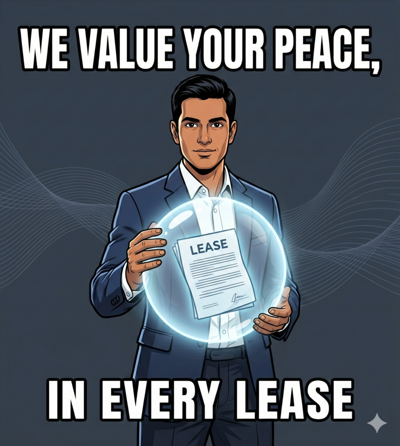 WE VALUE YOUR PEACE, IN EVERY LEASE
