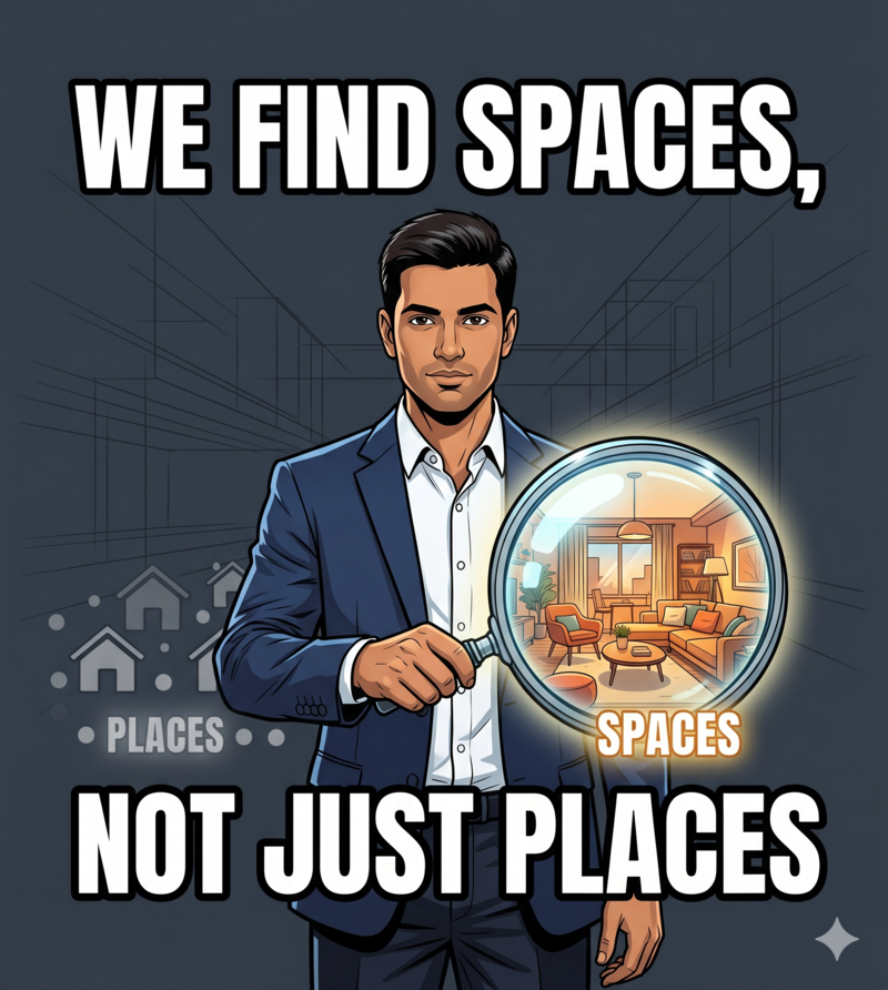 WE FIND SPACES, NOT JUST PLACES