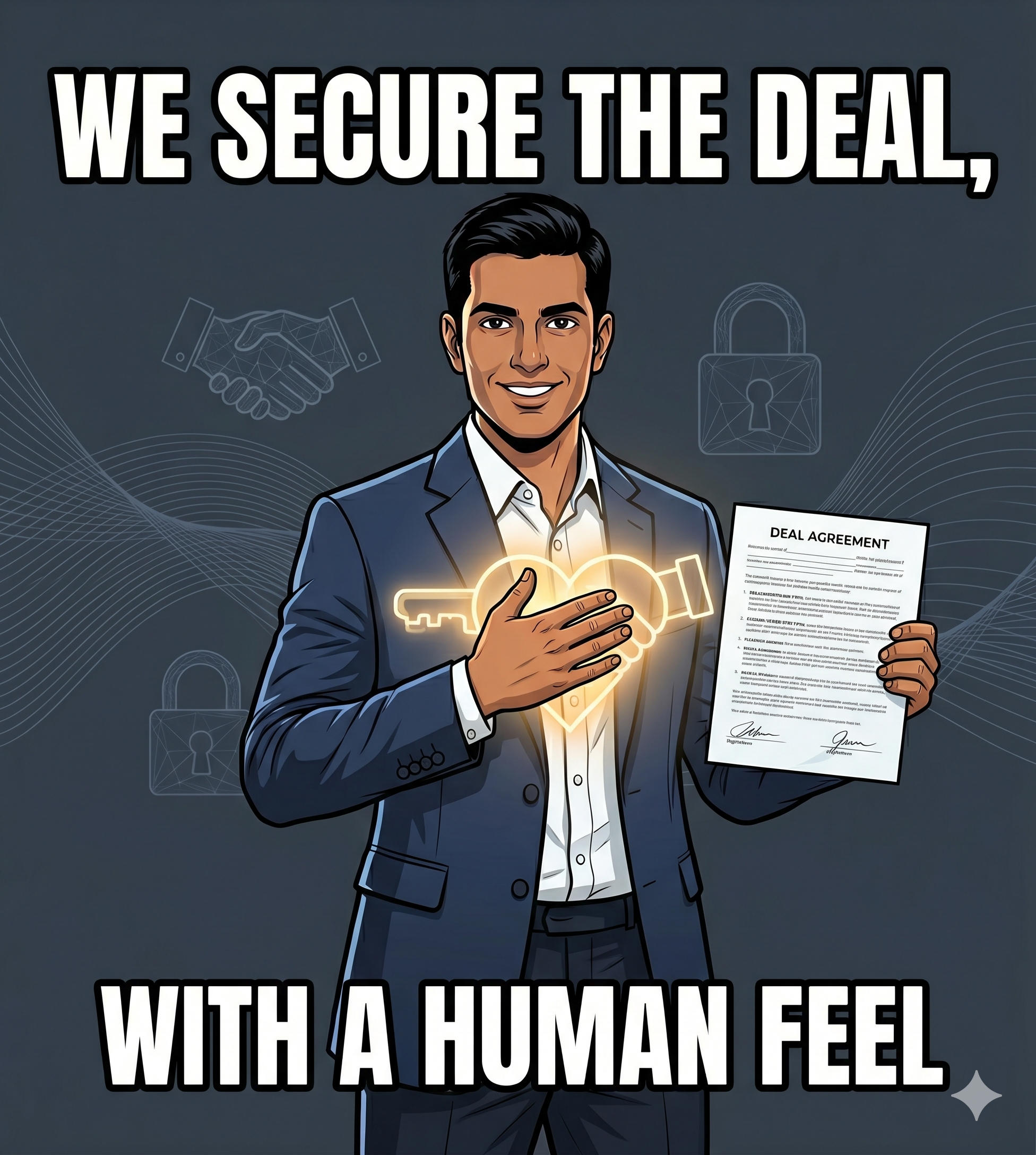 WE SECURE THE DEAL, WITH A HUMAN FEEL