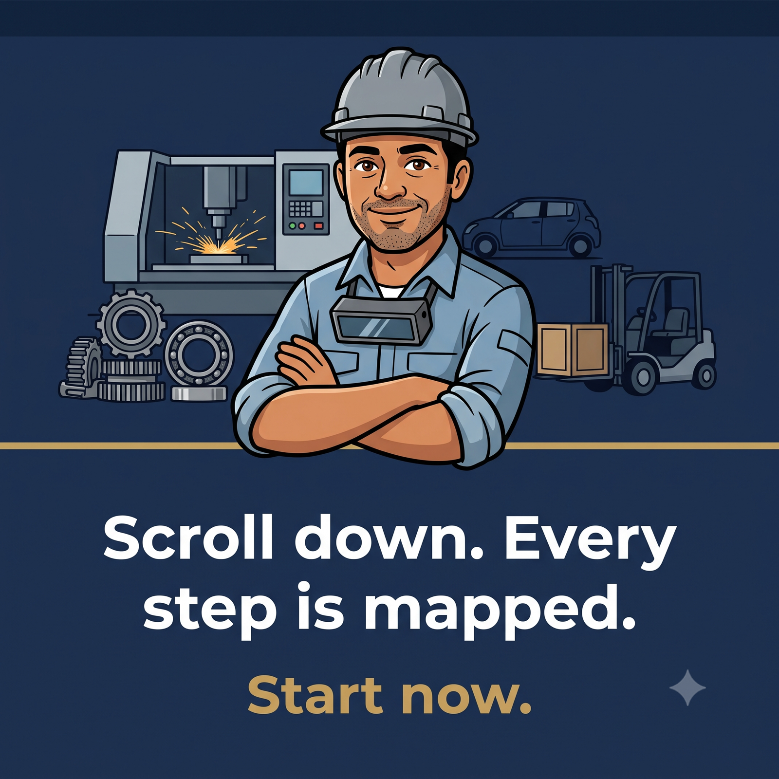 Scroll down — every step is mapped