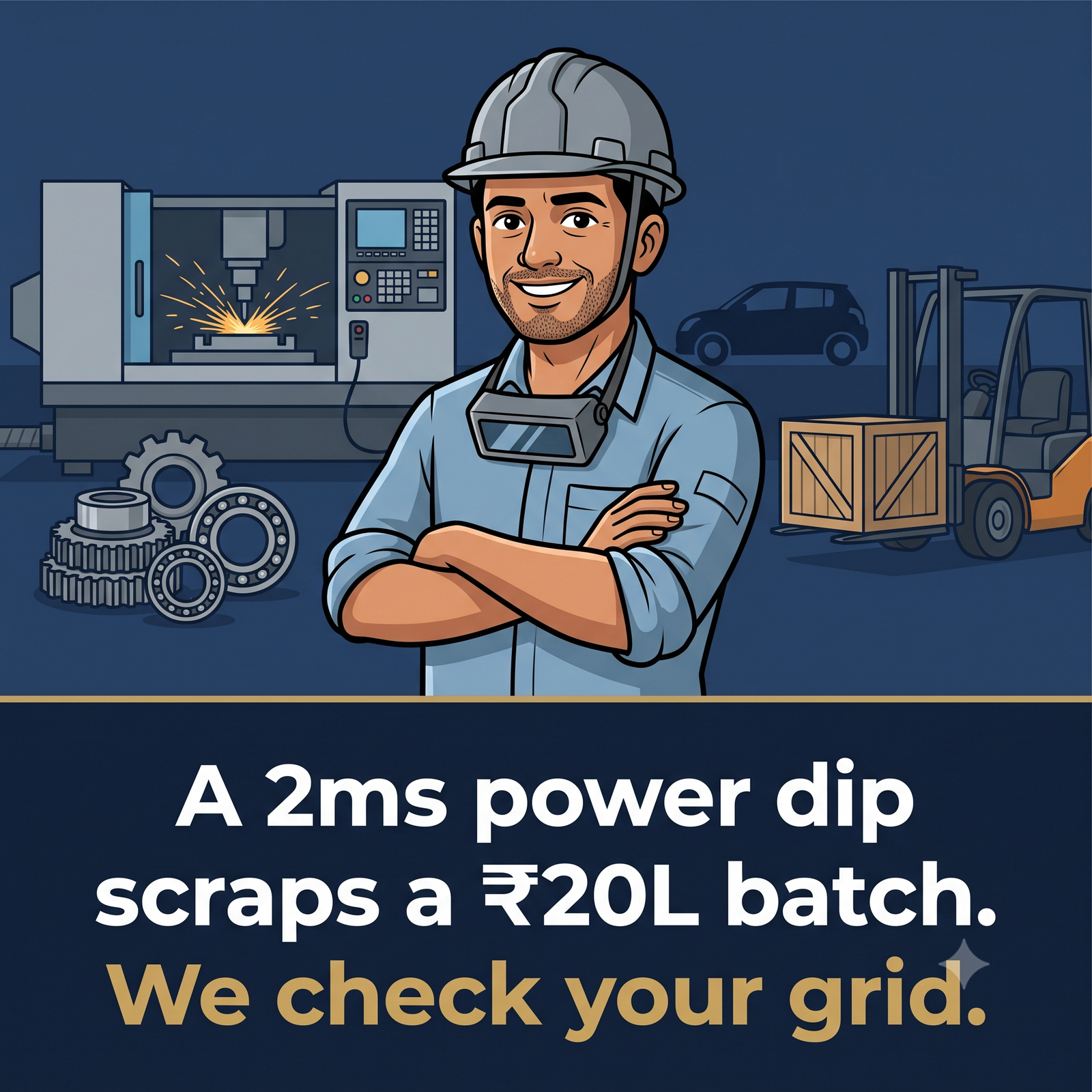 A 2ms power dip scraps a batch worth 20 Lakh
