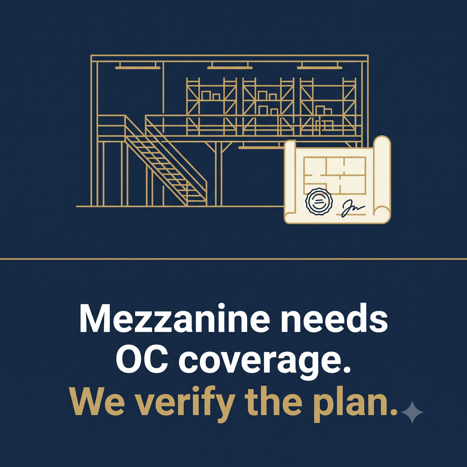 Mezzanine needs OC coverage — we verify the plan