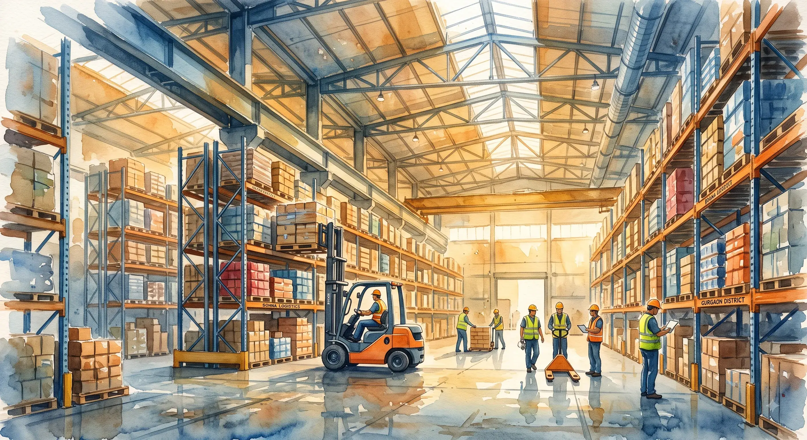 Sector 18 older warehouse building — paper file and fire NOC matter more